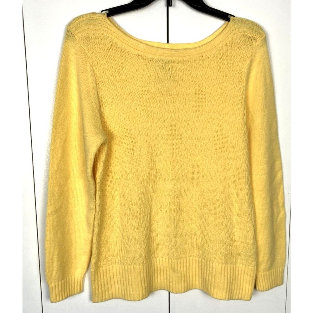 Christopher & Banks Petite Womens Yellow Knit Sweater Size P/L